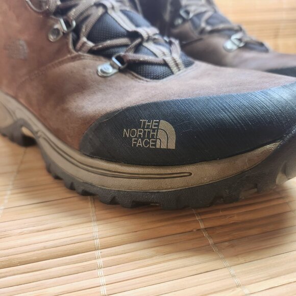 The North Face Hikers Mens 10.5 Waterproof Dark Brown Leather Mid Hiking Boots - Picture 4 of 14